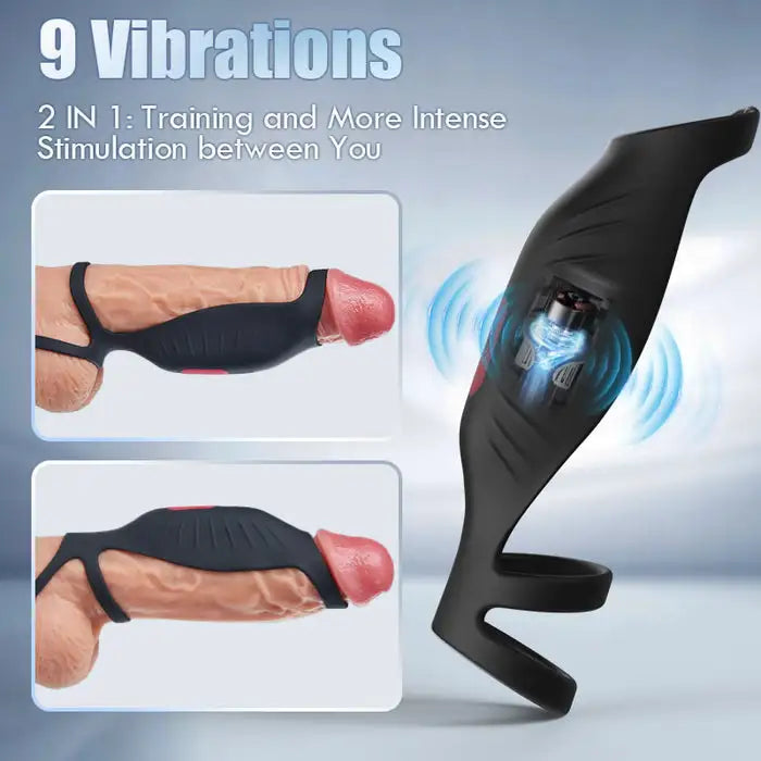 Fun Still™ Pleasure Fusion Pro 9 Vibration Modes Efficient&Flexible Cock Ring
