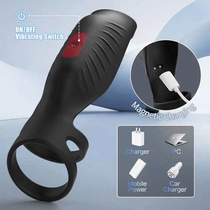 Fun Still™ Pleasure Fusion Pro 9 Vibration Modes Efficient&Flexible Cock Ring