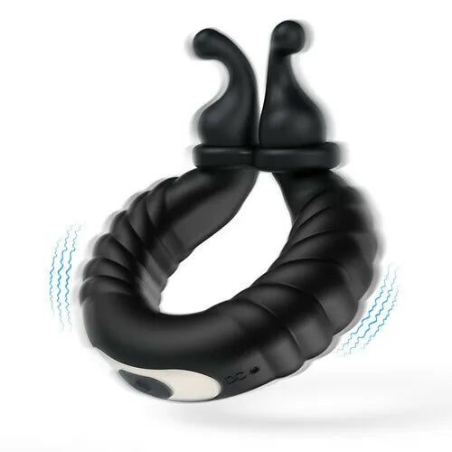 Fun Still™ Perineum Massager | 10 Vibrating Dual Penis Ring