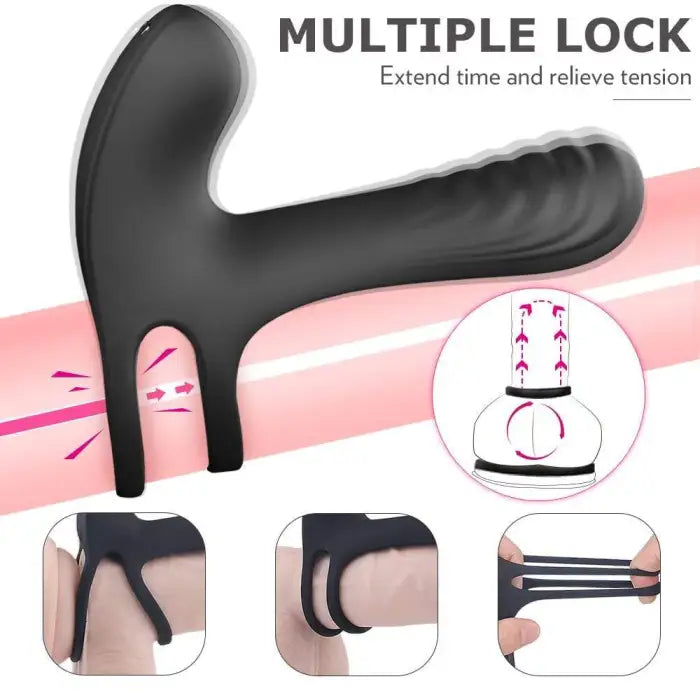 Fun Still™ Pulse Vibrating Girth Enhancer Penis Ring