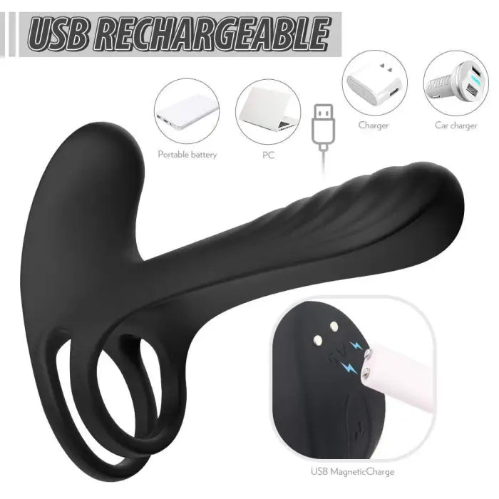 Fun Still™ Pulse Vibrating Girth Enhancer Penis Ring