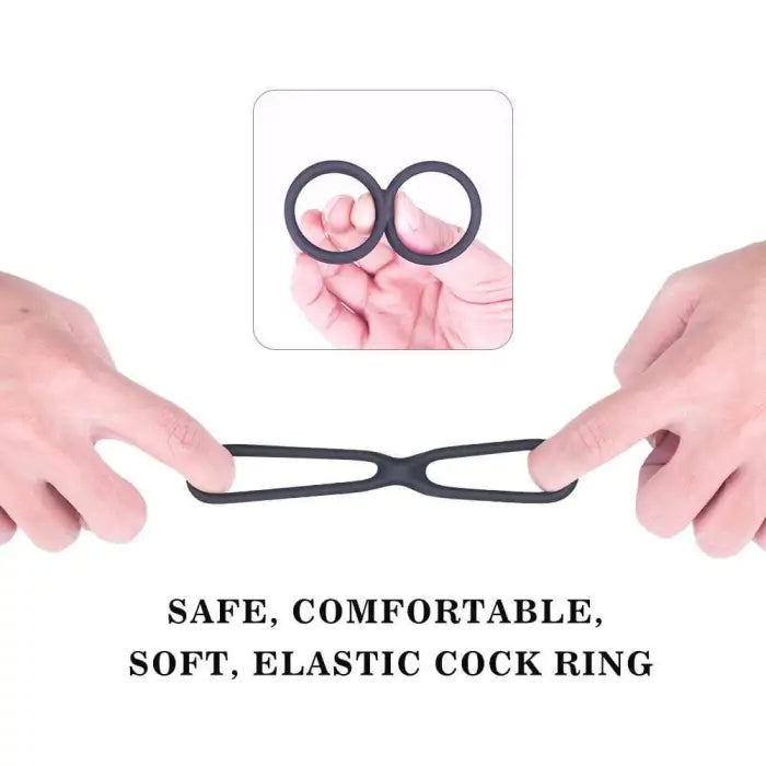Fun Still™ Silicone Dual Penis Ring Erection Enhancing