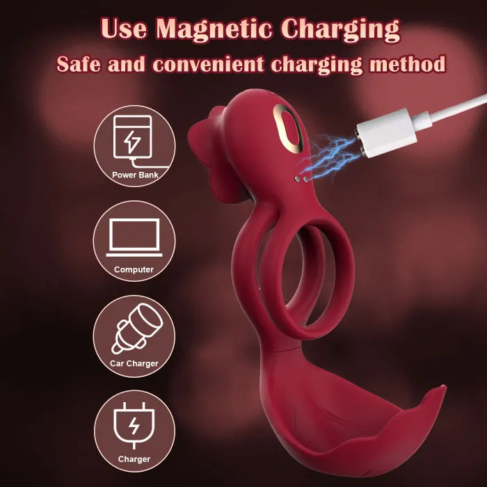 Fun Still™ JRUEDEN Dual Modes 12 Vibrating Penis Ring