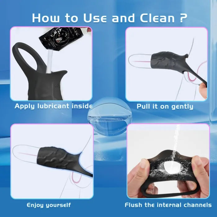 Fun Still™ Penis Ring Vibrator Delay Ejaculation Erection Enhancement