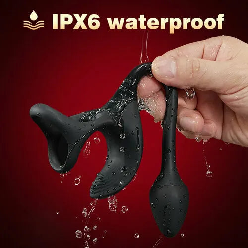 Fun Still™ Spherical Vibrating Anal Plug with Penis Rings