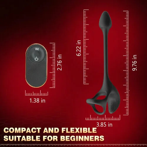 Fun Still™ Spherical Vibrating Anal Plug with Penis Rings