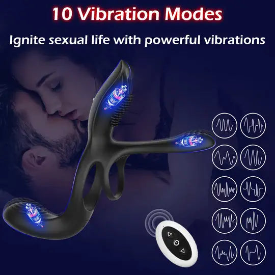 Fun Still™ KUSHOR Wireless 10 Vibration Penis Ring For Couples