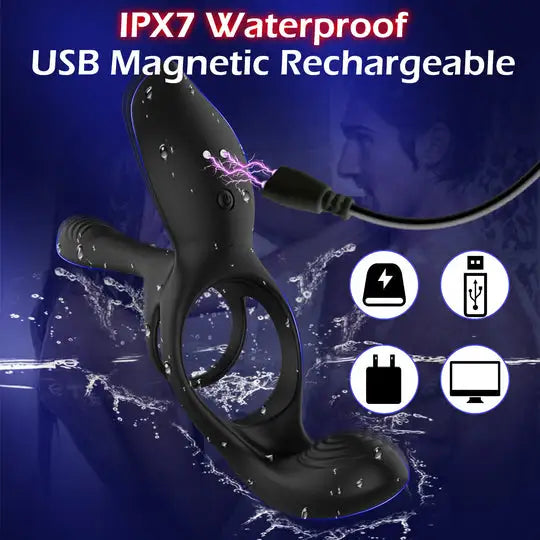 Fun Still™ KUSHOR Wireless 10 Vibration Penis Ring For Couples
