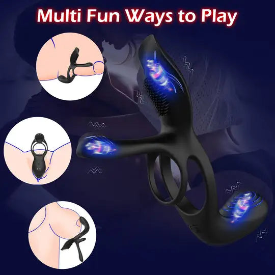Fun Still™ KUSHOR Wireless 10 Vibration Penis Ring For Couples