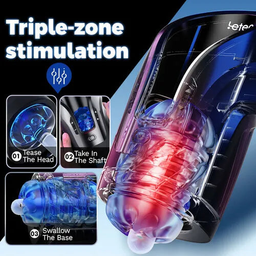Fun Still™ LETEN Cannon King Mini 3D Fleshy Telescopic Vibrating Automatic Masturbator