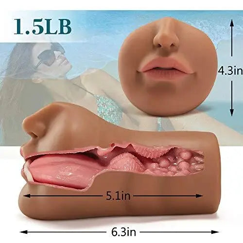 6.3'' Tanned Mouth Blowjob Masturbator Stroker