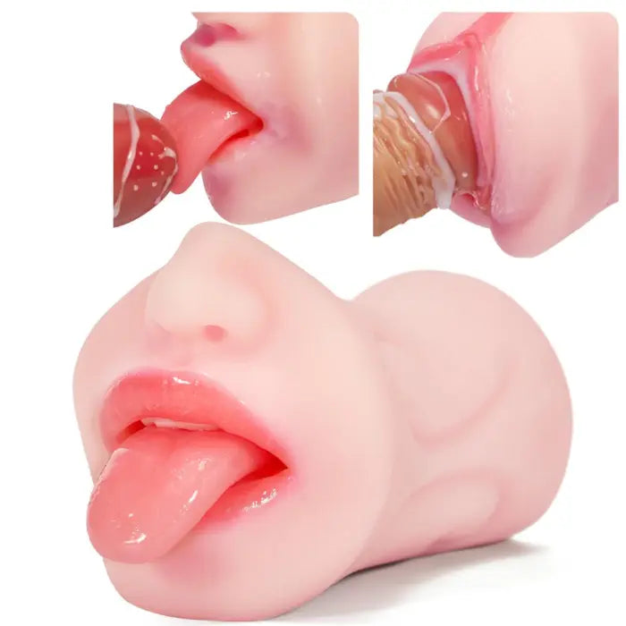 5.9 Inch Pocket Pussy Realistic Mouth With 3D Teeth And Tongue