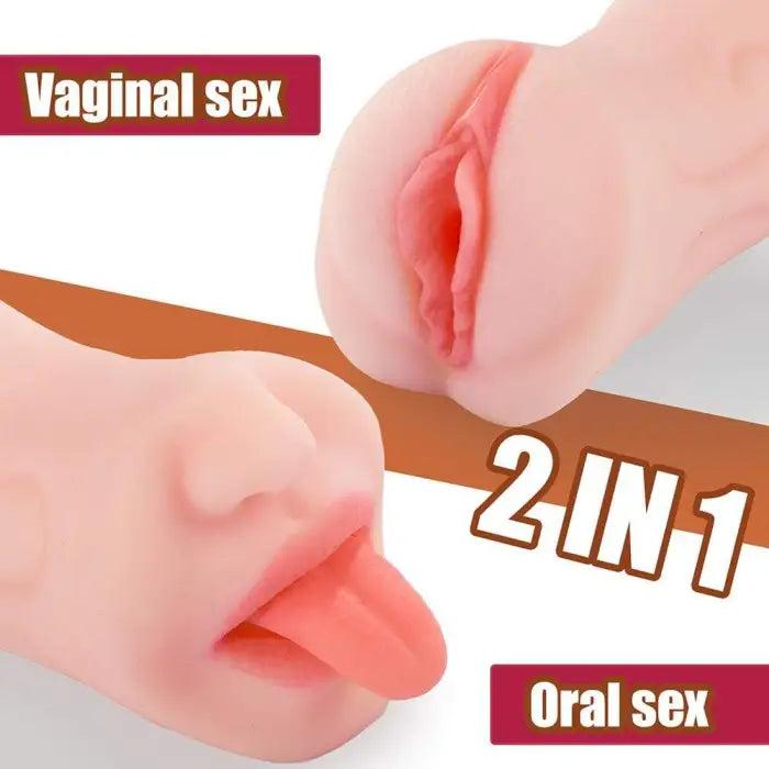 5.9 Inch Pocket Pussy Realistic Mouth With 3D Teeth And Tongue