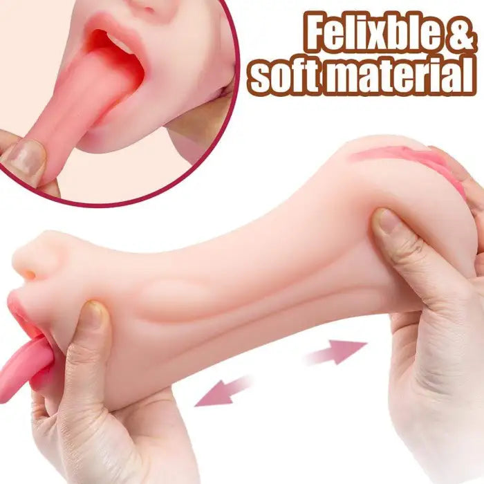 5.9 Inch Pocket Pussy Realistic Mouth With 3D Teeth And Tongue
