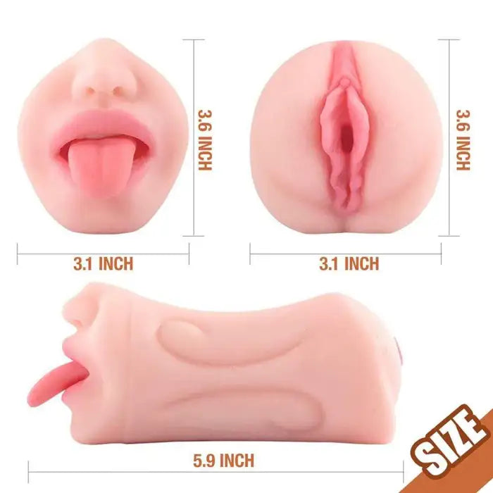 5.9 Inch Pocket Pussy Realistic Mouth With 3D Teeth And Tongue