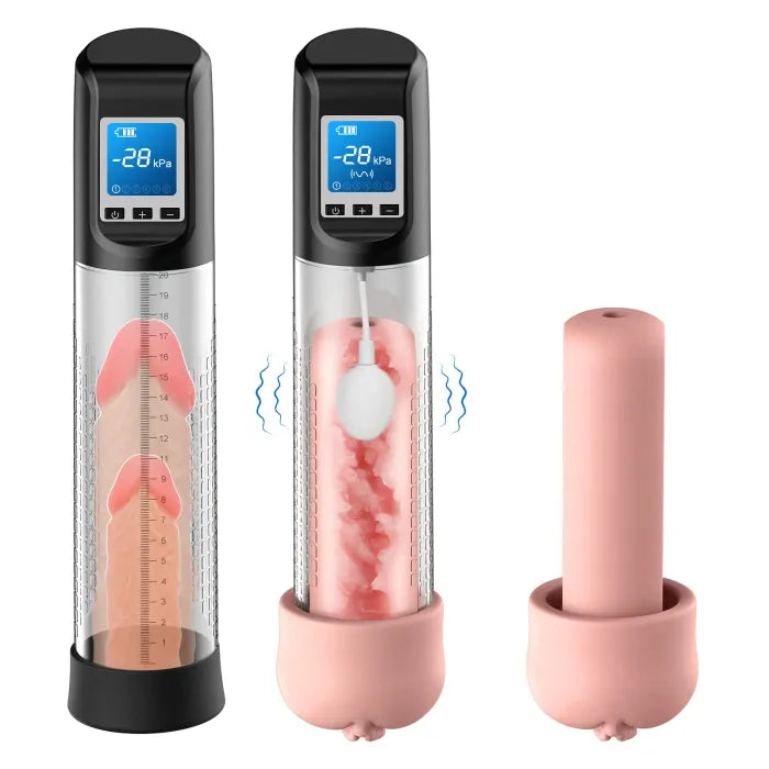 Fun Still™ 6 Suction 9 Vibration Electric Vacuum Penis Pump with Pocket Pussy
