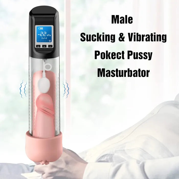 Fun Still™ 6 Suction 9 Vibration Electric Vacuum Penis Pump with Pocket Pussy