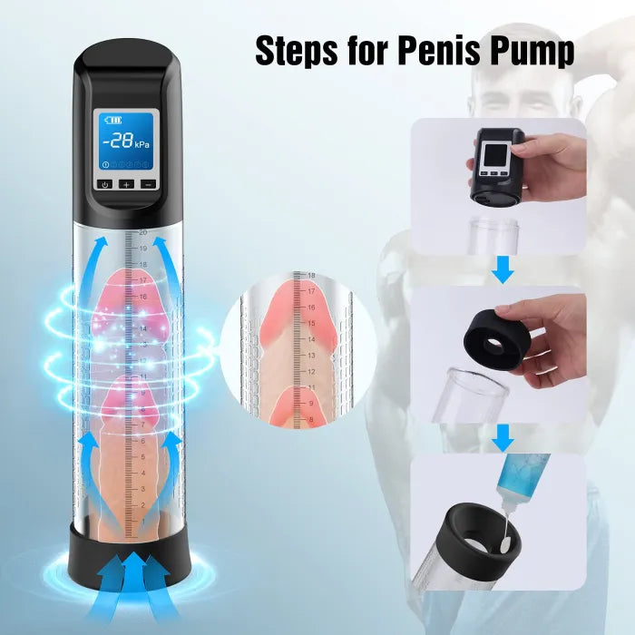 Fun Still™ 6 Suction 9 Vibration Electric Vacuum Penis Pump with Pocket Pussy