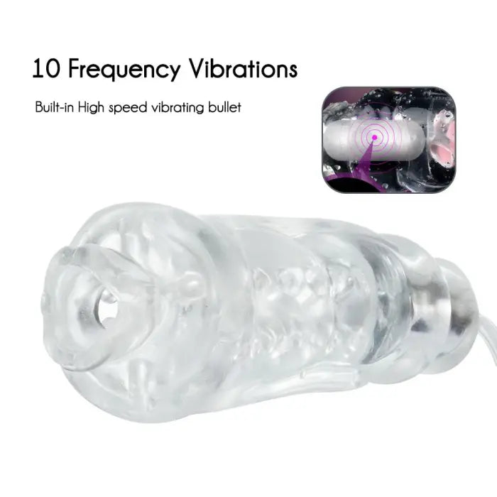 Fun Still™ Hands Free 10 Frequencies Elastic Blowjob Vibrating Male Masturbator