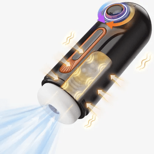 Fun Still™ 10 Thrusting 10 Vibrating 3 Sucking Heating Male Masturbator
