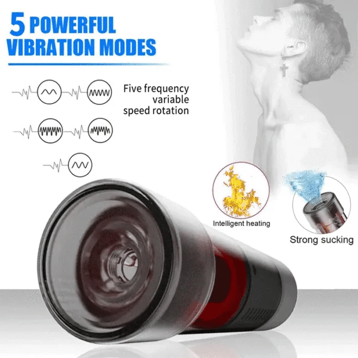 Fun Still™ 5 Sucking 5 Rotating Vibrating Penis Pump and Masturbator