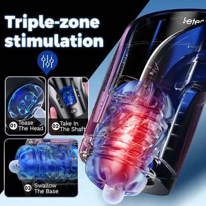 Fun Still™ LETEN Cannon King Mini 3D Fleshy Telescopic Vibrating Automatic Masturbator